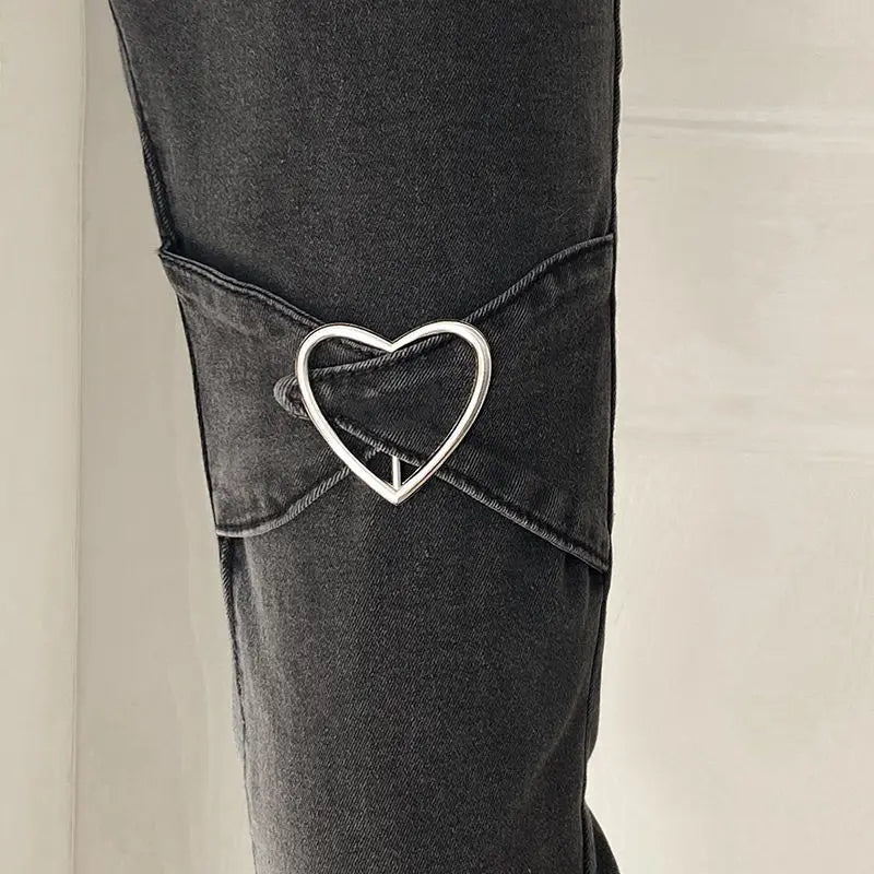 High-Waisted Heart Jeans