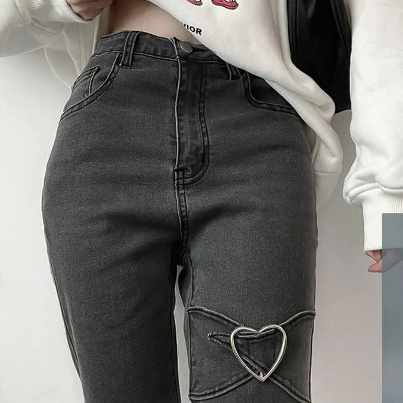 High-Waisted Heart Jeans