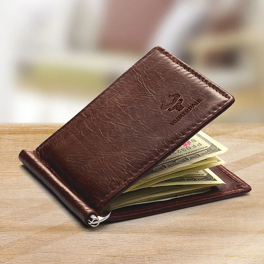 Leather Wallet with Money Clip