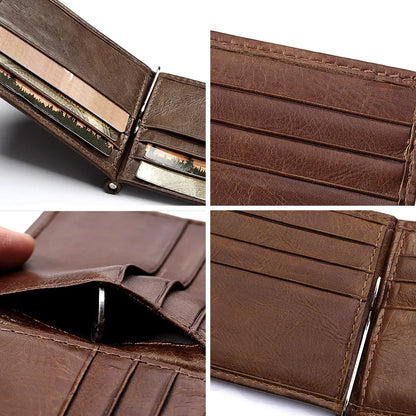 Leather Wallet with Money Clip