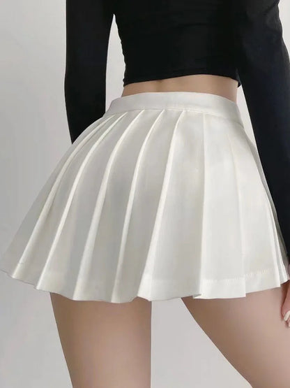 Pleated High-Waist Mini Skirt